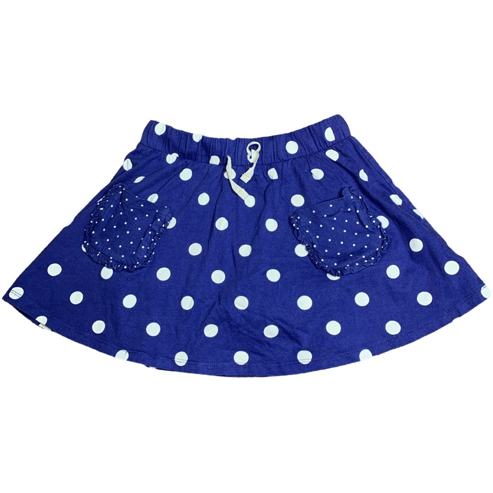 Mini Boden Girls Size 9-10Y Blue Skort Polka Dots Skirt 100% Cotton